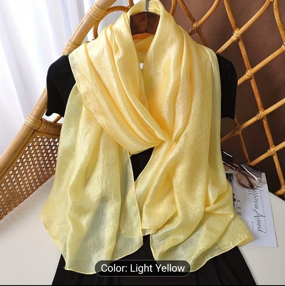 Chiffon Light Yellow Scarf NEW